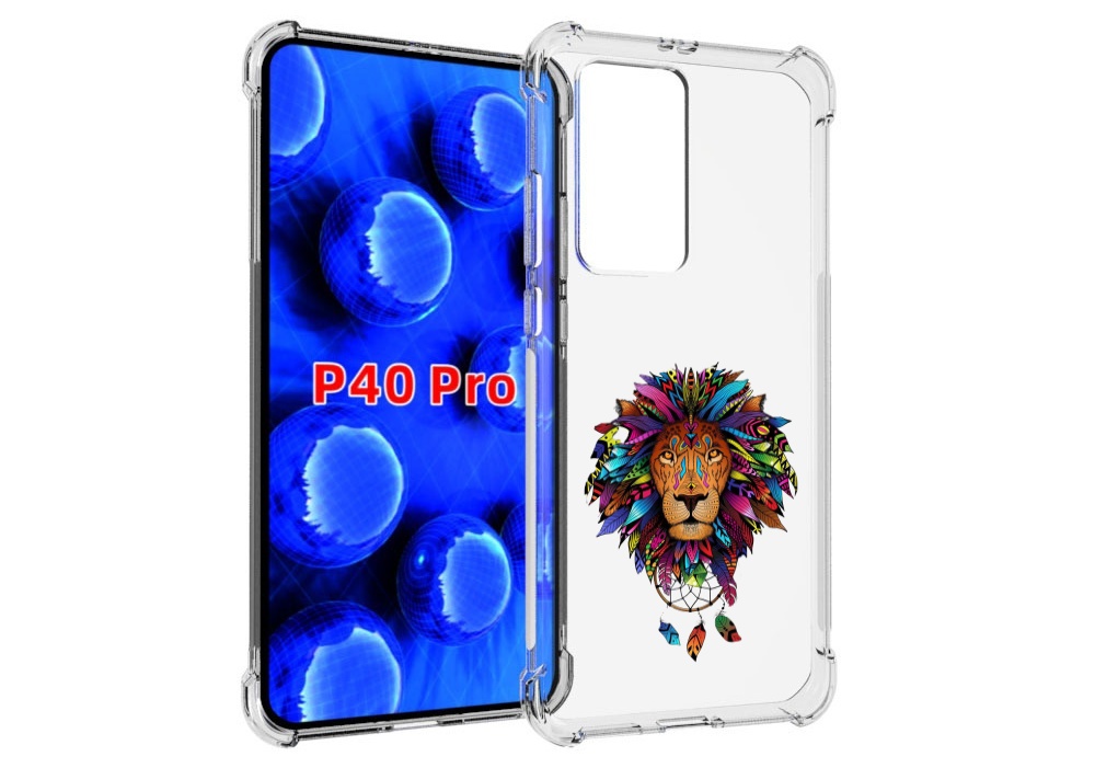 

Чехол MyPads Тотемный Лев для Huawei P40 Pro противоударный, Прозрачный, Tocco