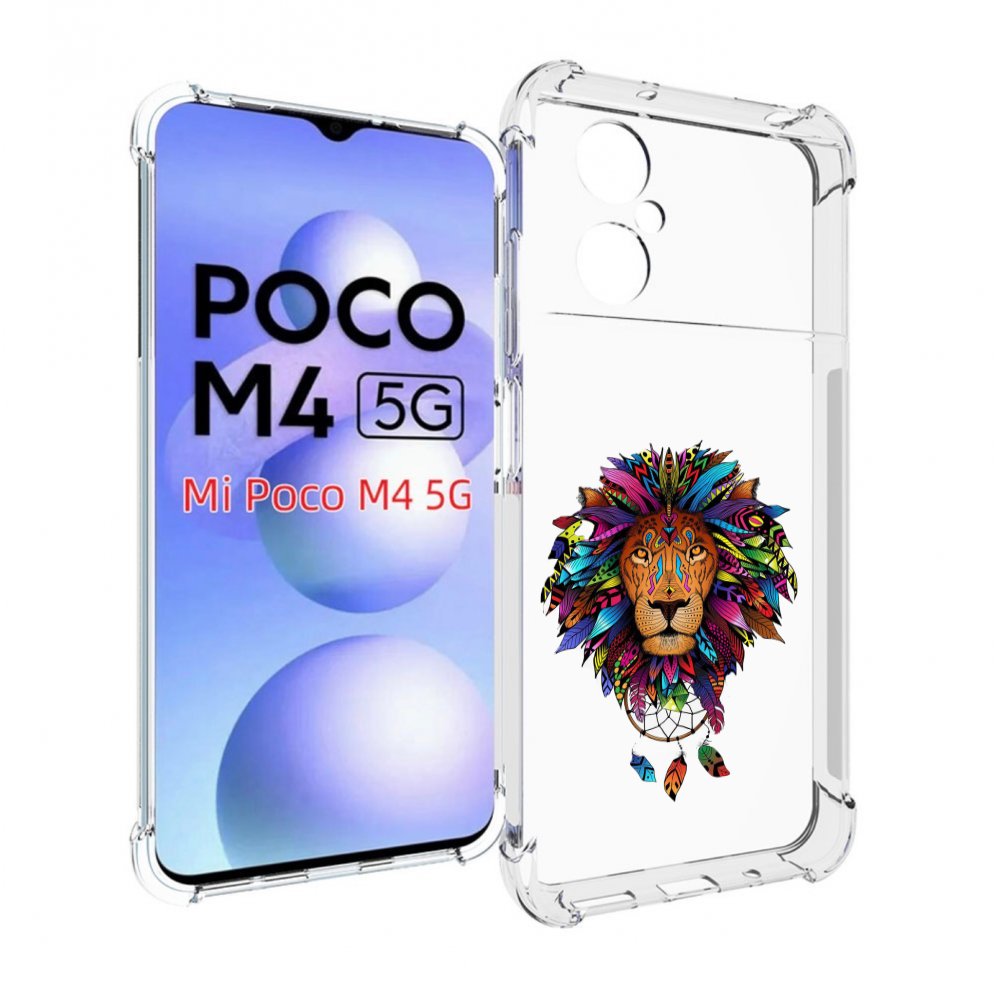 

Чехол MyPads Тотемный Лев для Xiaomi Poco M4 5G, Прозрачный, Tocco
