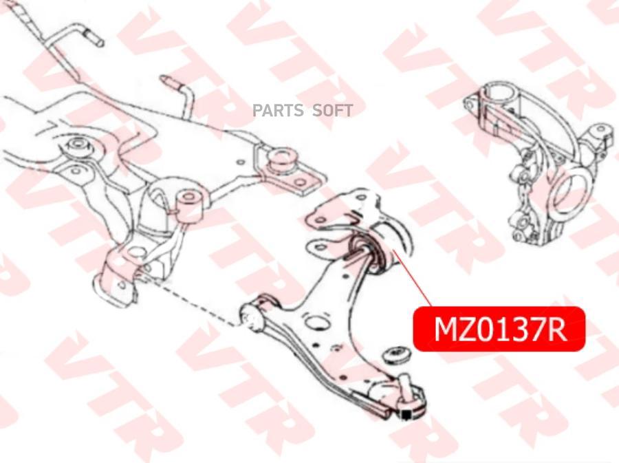 

VTR [mz0137r] Сайлентблок рычага передней подвески, задний (без кронштейна)