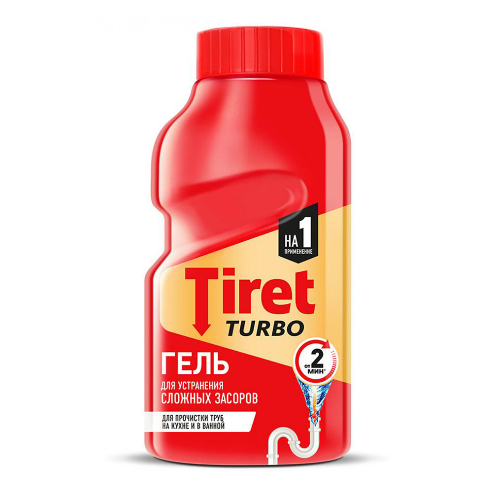 Гель Tiret Turbo для устранения сложных засоров 200 мл