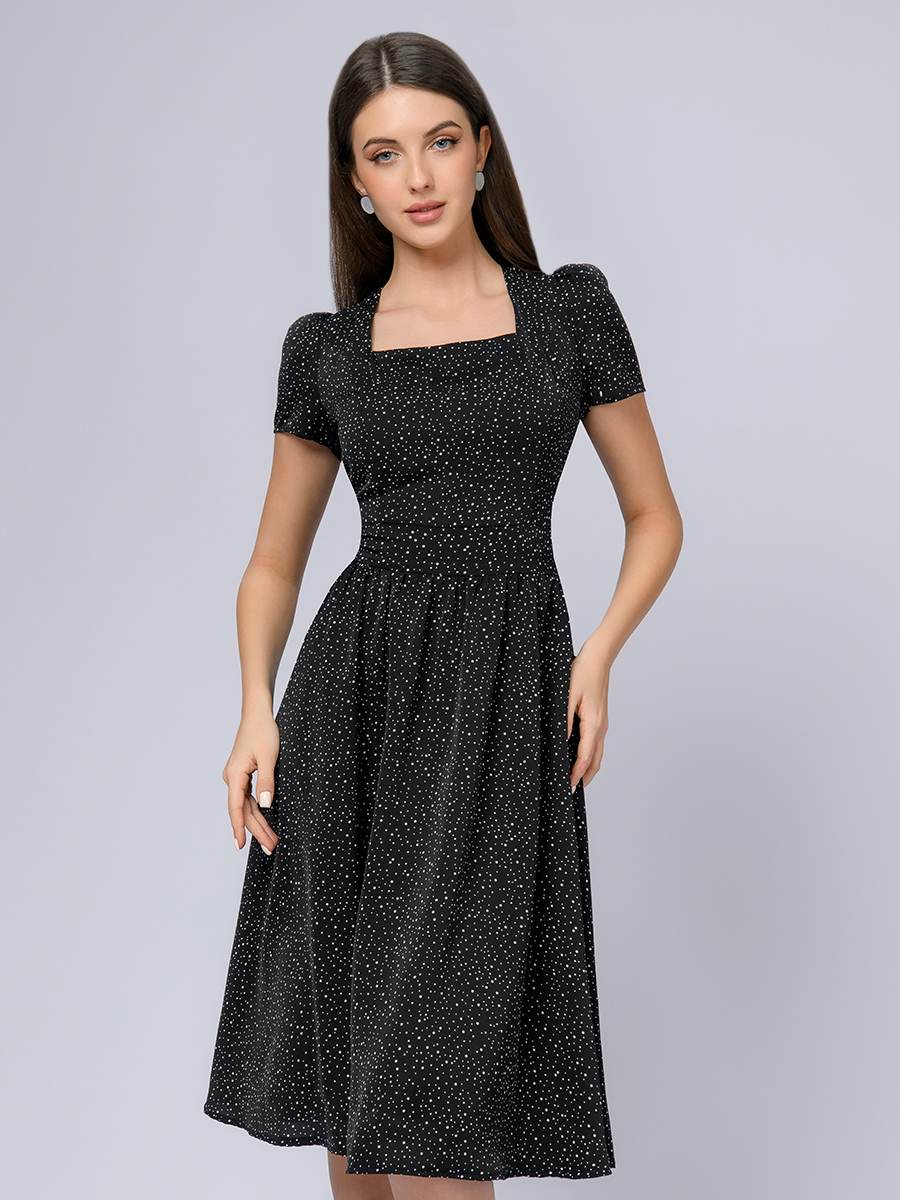 

Платье женское 1001dress 102222 черное 50 RU, Черный, 102222