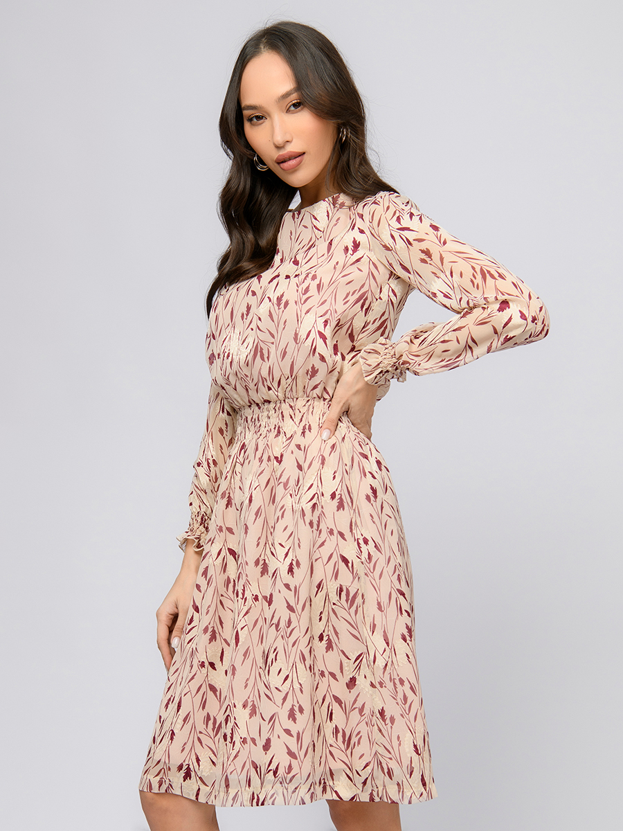 Платье женское 1001dress 102502 бежевое 42 RU