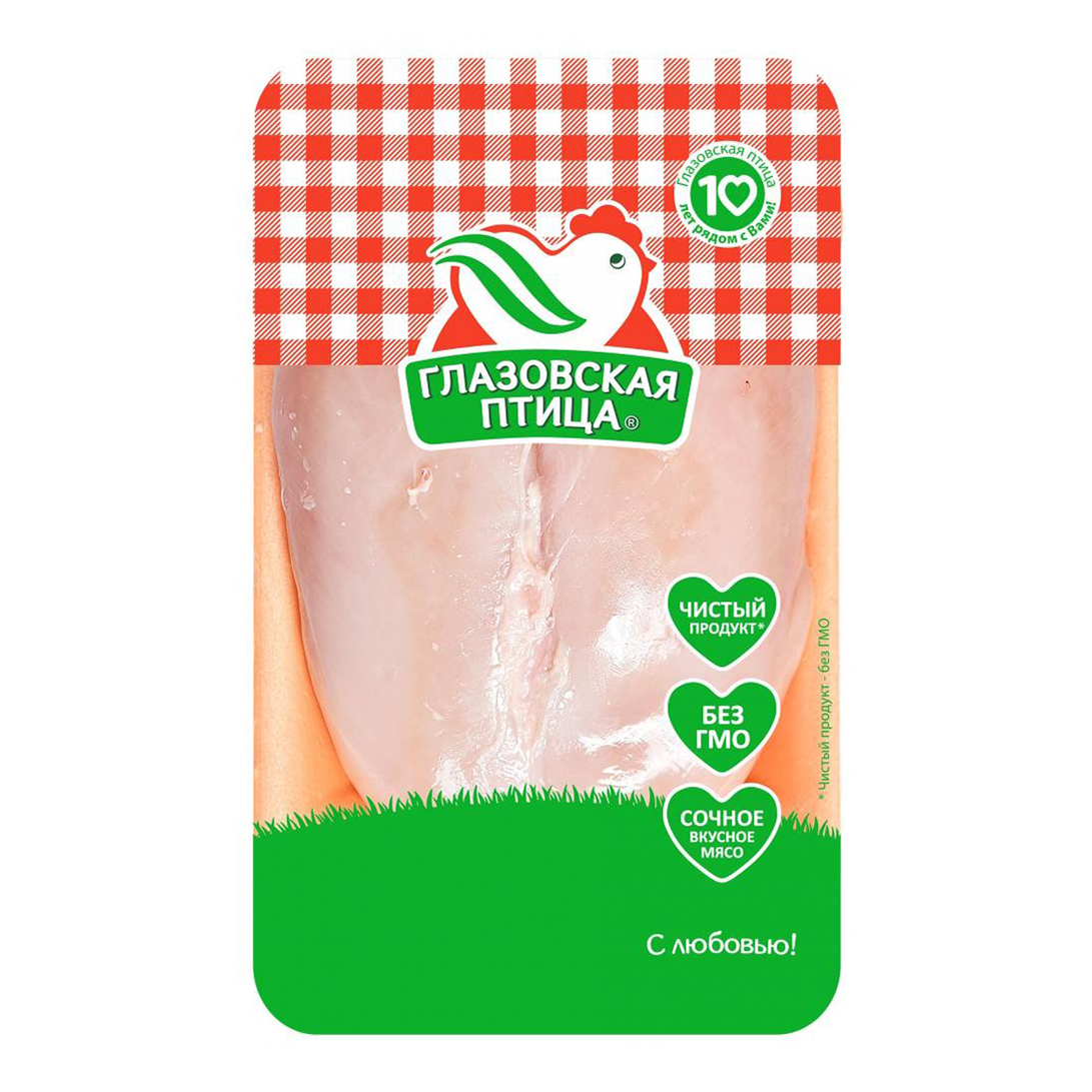

Грудка цыпленка-бройлера Глазовская птица без кожи охлажденная +-600 г