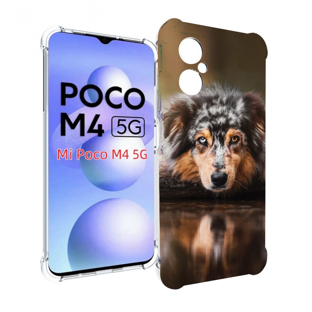 

Чехол MyPads австралииская овчарка для Xiaomi Poco M4 5G, Прозрачный, Tocco