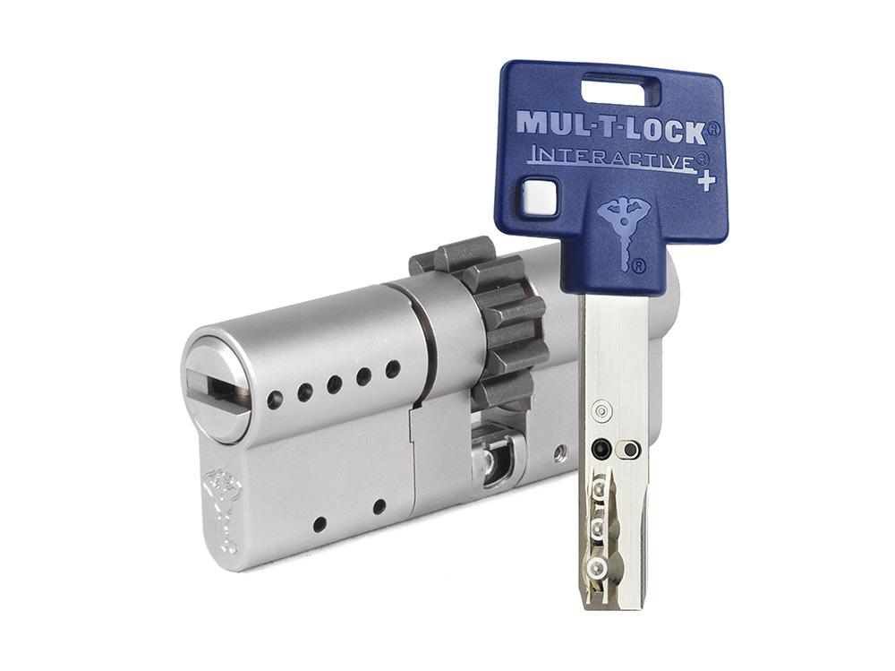 

Цилиндр Mul-t-Lock Interactive+ ключ-ключ (размер 33х33 мм) - Никель, Шестеренка (3 ключа), Серебристый