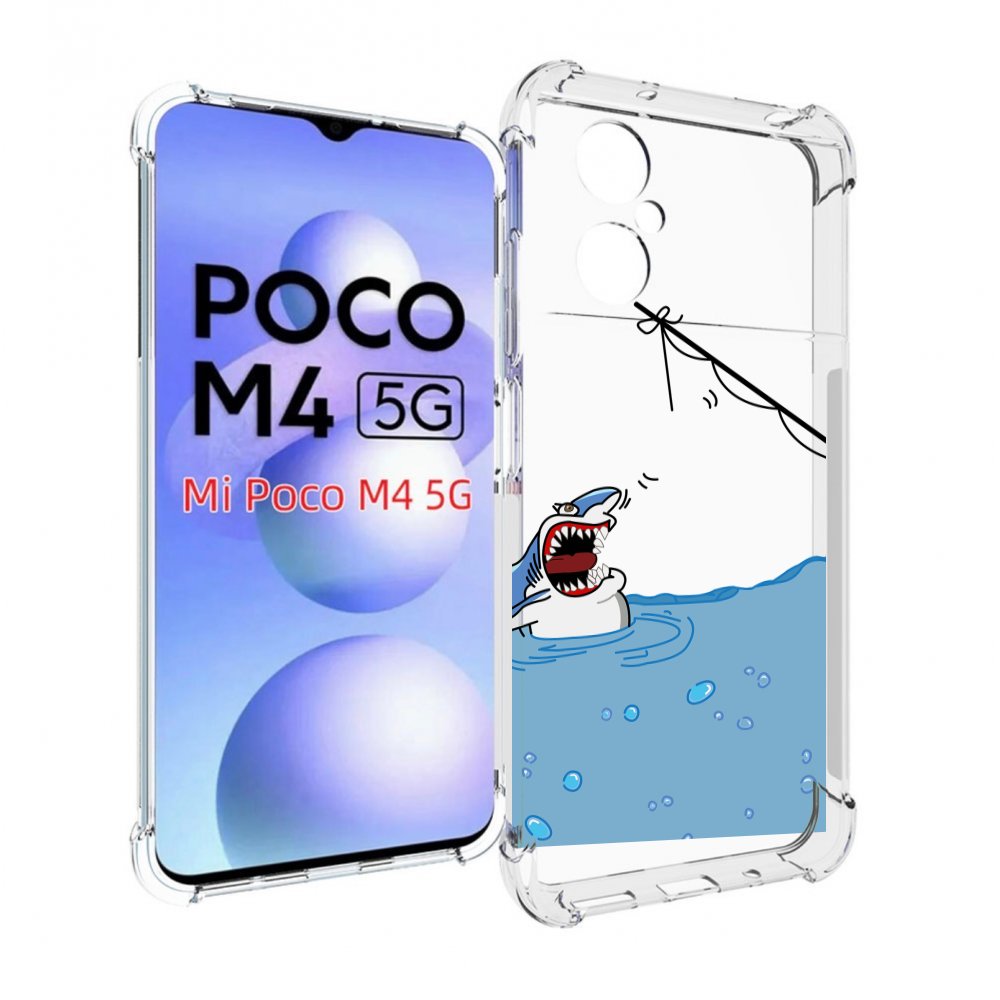 

Чехол MyPads акула-рисунок для Xiaomi Poco M4 5G, Прозрачный, Tocco