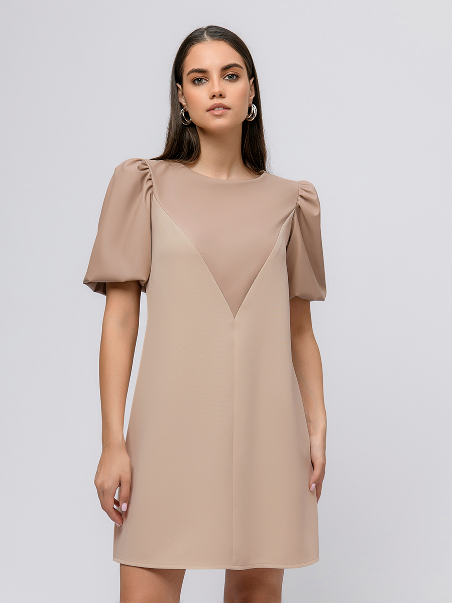 

Платье женское 1001dress 102755 бежевое 48 RU, Бежевый, 102755