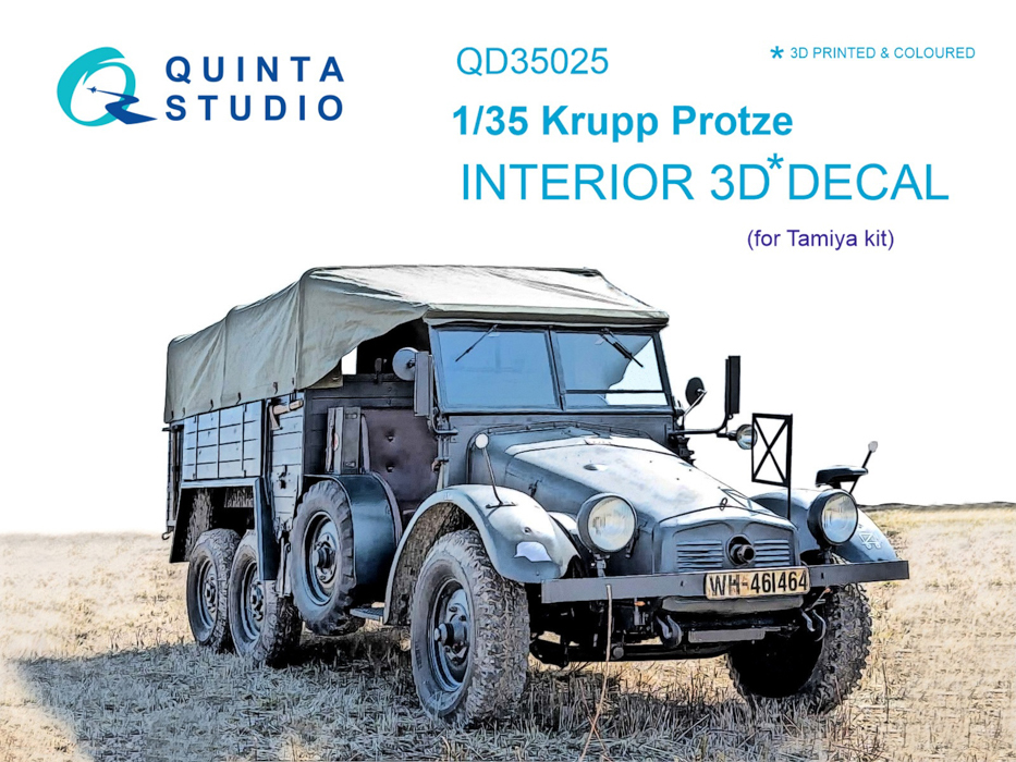 

QD35025 3D Декаль интерьера кабины для Krupp Protze для модели Tamiya, Однотонный