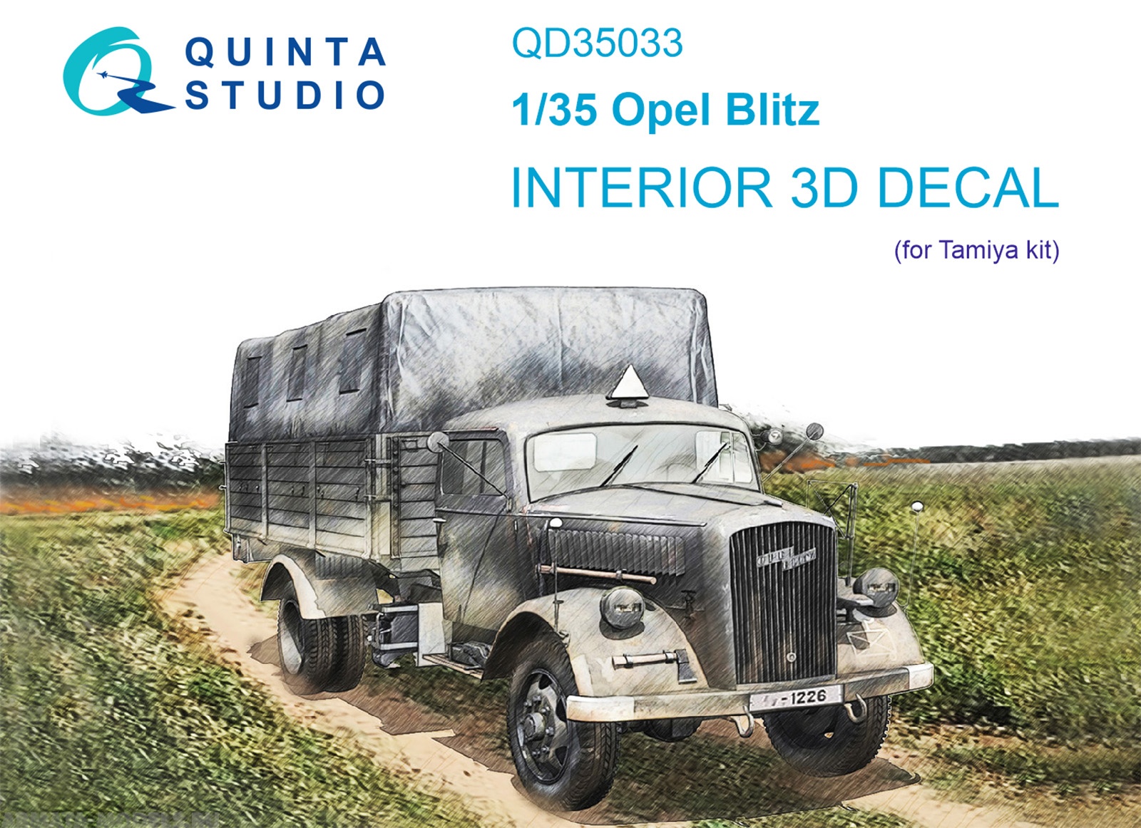 

QD35033 3D Декаль интерьера кабины Opel Blitz Tamiya, Однотонный