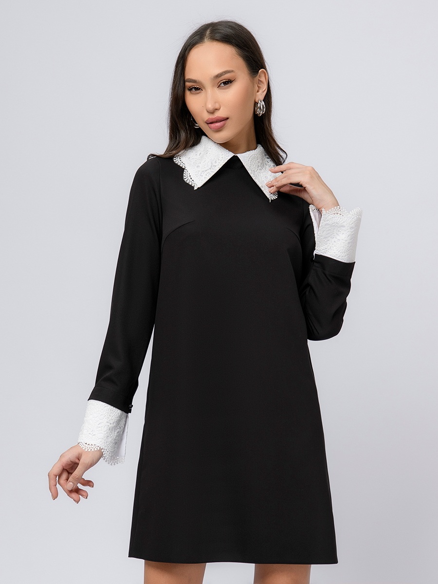 

Платье женское 1001dress 102797 черное 42 RU, Черный, 102797