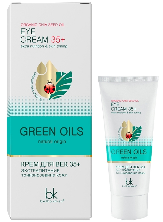 Крем для век BelKosmex Green Oils 35+ экстрапитание тонизирование кожи крем для лица 35 экстрапитание разглаживание кожи 40 г