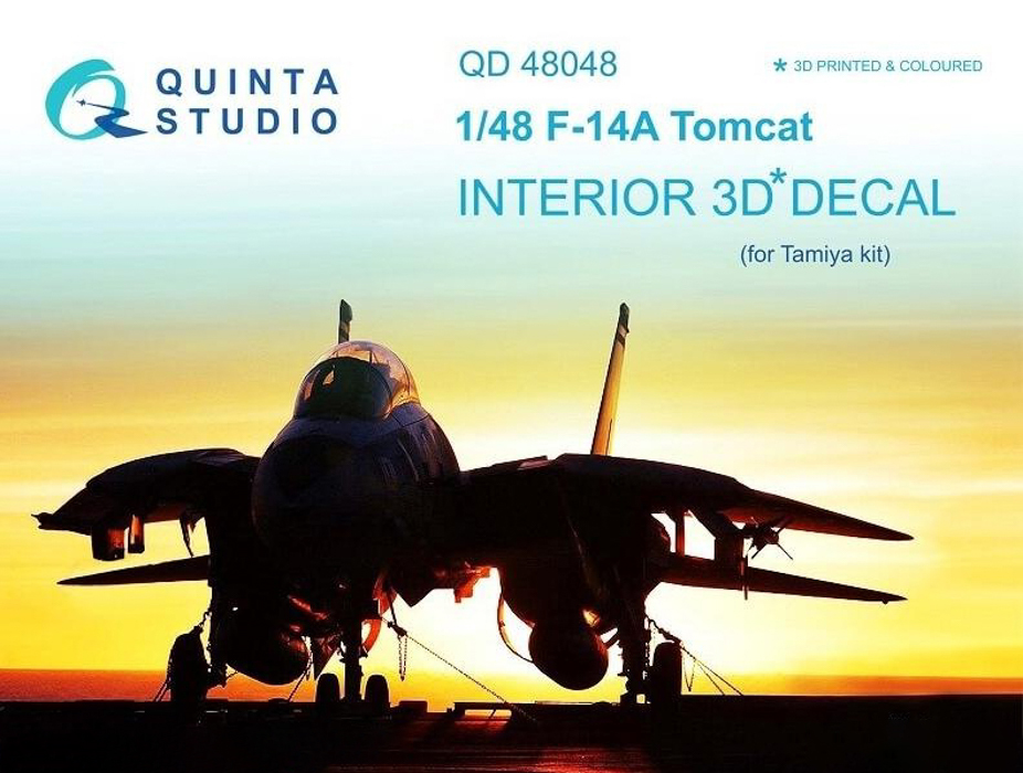 

QD48048 1:48 3D Декаль интерьера кабины F-14A для модели Tamiya, Однотонный