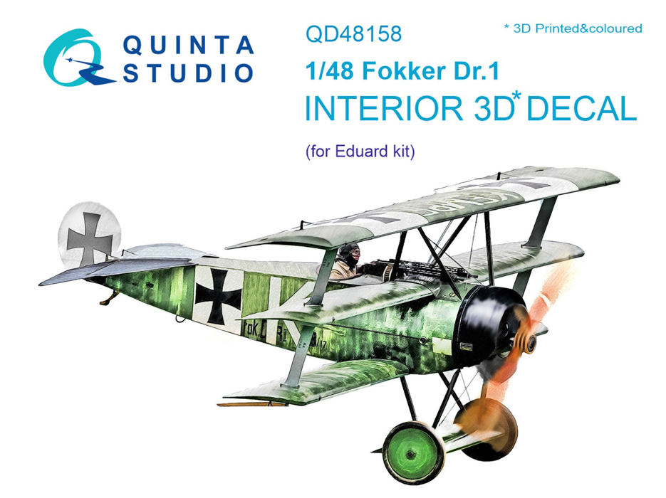 QD48158 3D Декаль интерьера кабины Fokker Dr.1 для модели Eduard