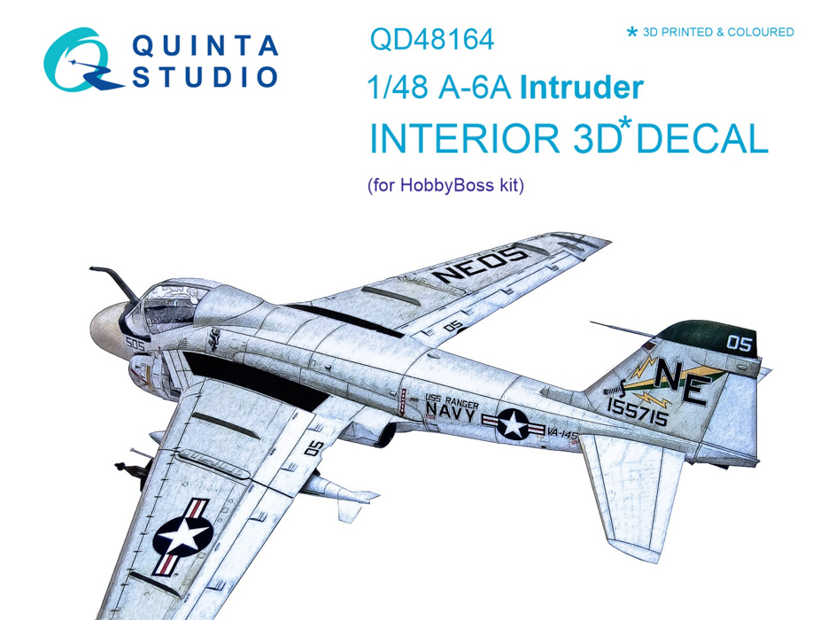 

QD48164 3D Декаль интерьера кабины A-6A Intruder для модели HobbyBoss, Однотонный
