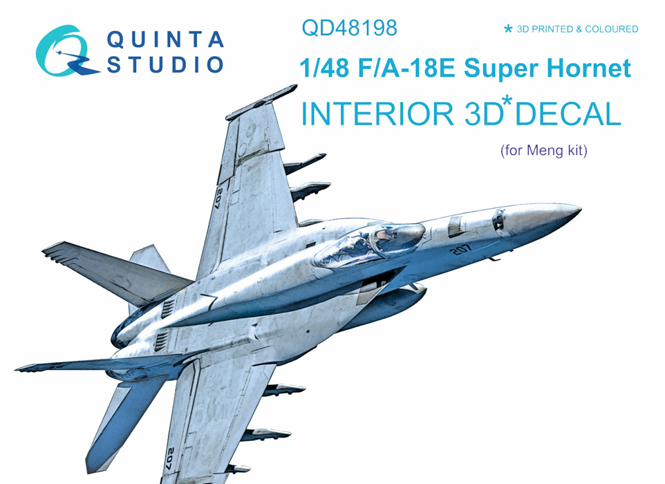 QD48198 3D Декаль интерьера кабины F/A-18E для модели Meng