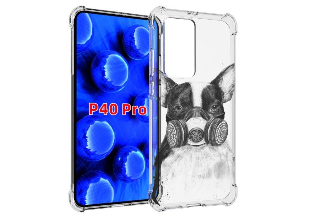 

Чехол MyPads Французский бульдог для Huawei P40 Pro противоударный, Прозрачный, Tocco