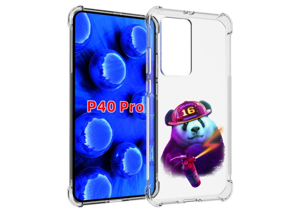 Чехол MyPads Яркая панда детский для Huawei P40 Pro противоударный