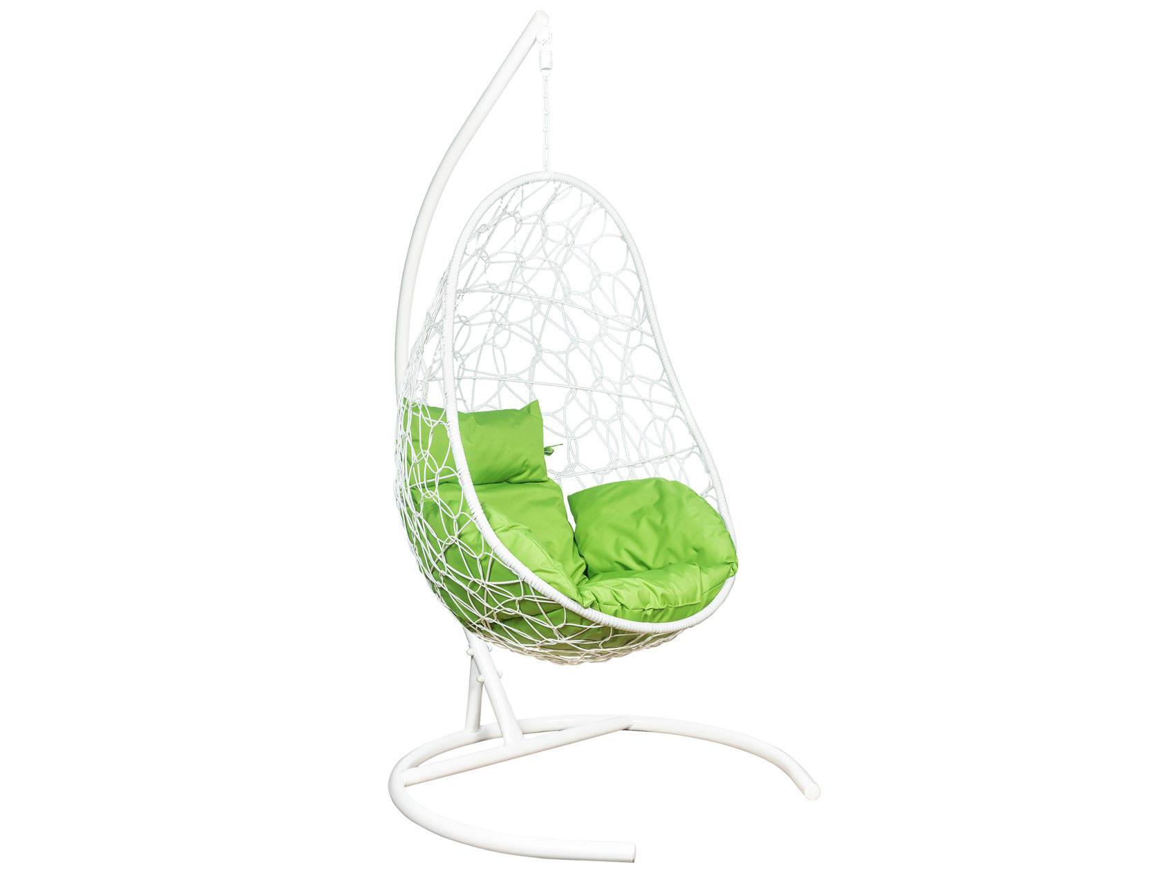 фото Подвесное кресло подвесное кресло leset ажур белый, ротанг / зеленое яблоко, ткань мебель импэкс