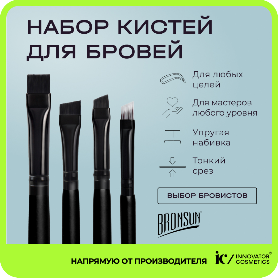 Набор Innovator Cosmetics Bronsun косметических кистей сувенир дерево четыре слона 50х12х10 см
