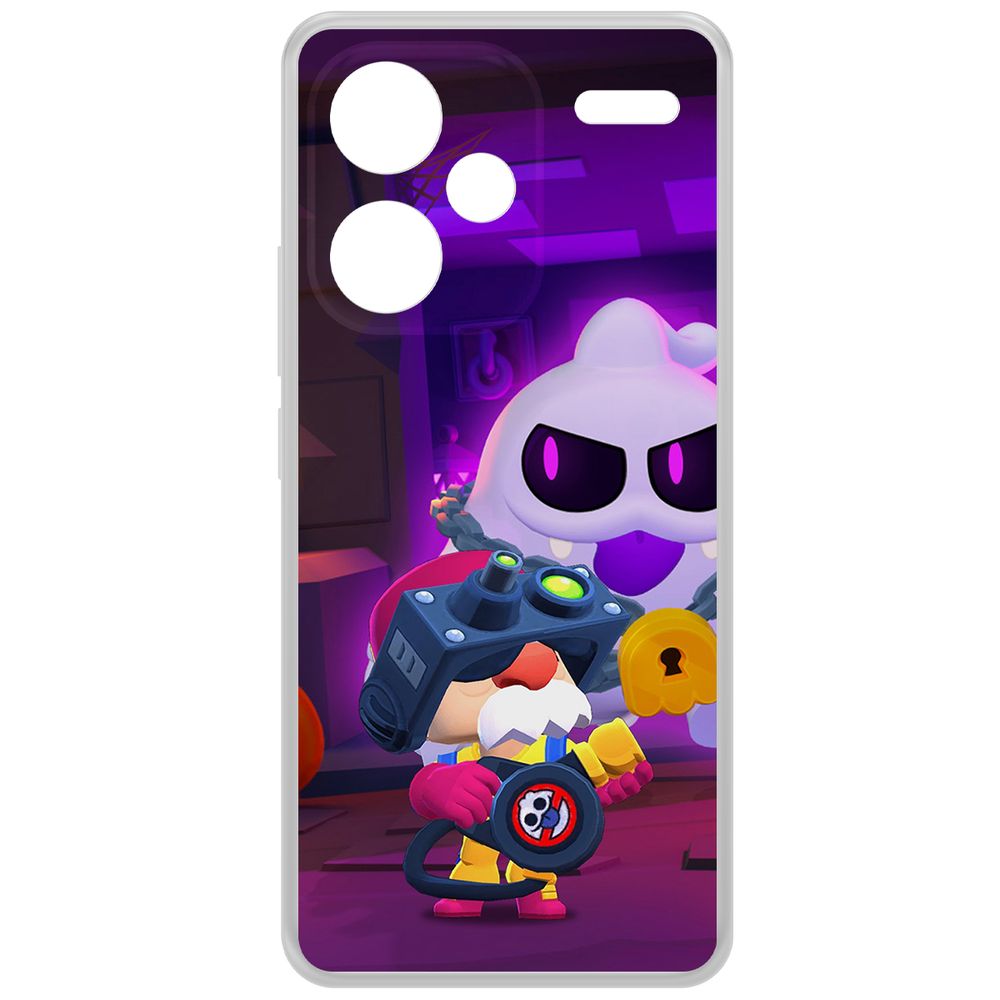 

Чехол-накладка Case Brawl Stars-Охотник за Скуиками Гэйл для Xiaomi Redmi Note 13 Pro+ 5G, Прозрачный