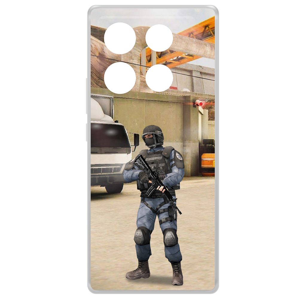 

Чехол-накладка Krutoff Clear Case Cтандофф 2 (Standoff 2) - GIGN для INFINIX Note 40 Pro, Прозрачный