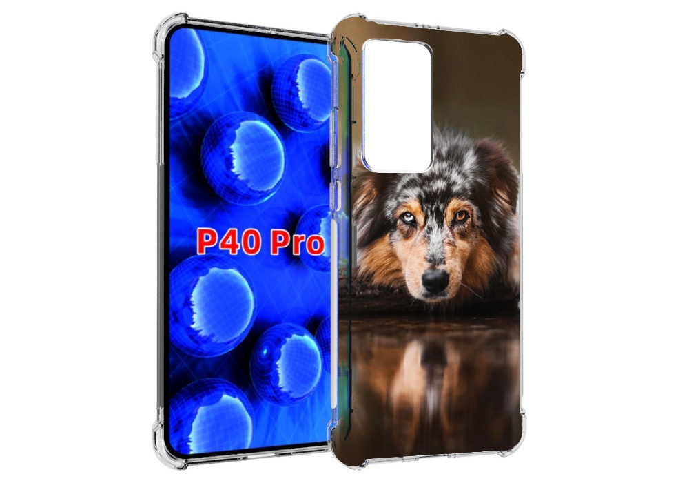 

Чехол MyPads австралииская овчарка для Huawei P40 Pro противоударный, Прозрачный, Tocco
