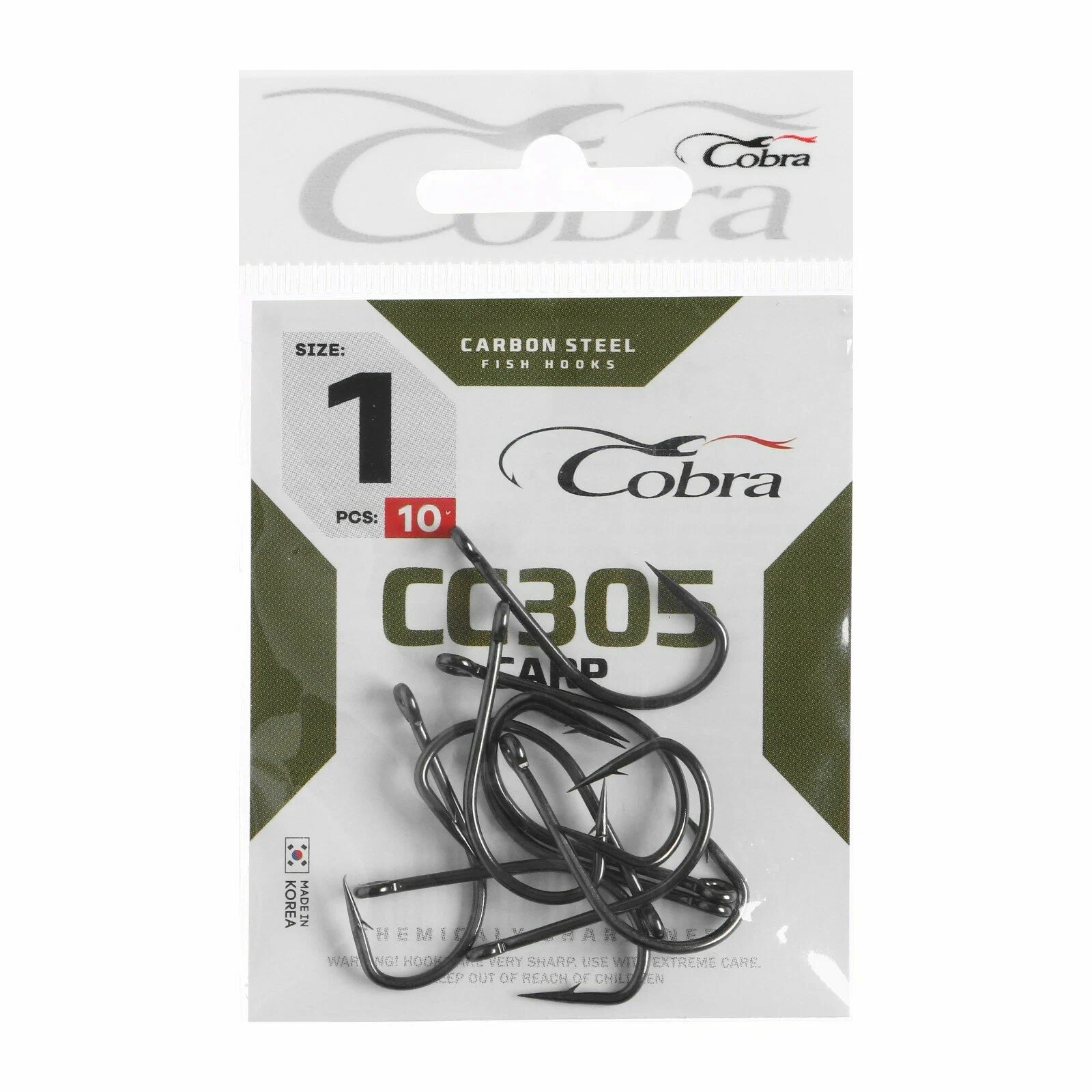 

Крючки Cobra Carp Kayo Heavy CC305, №1/0, 10 шт., Черный, Carp Kayo Heavy