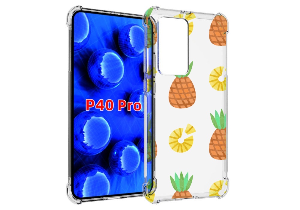 

Чехол MyPads ананасики для Huawei P40 Pro противоударный, Прозрачный, Tocco