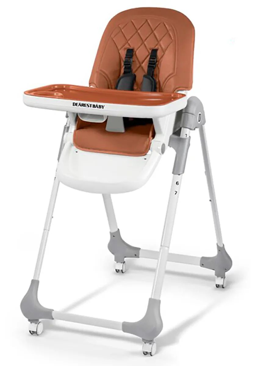 Детский стульчик для кормления Dearest Baby High Chair Brown бомбер из экокожи с винтажным эффектом детский