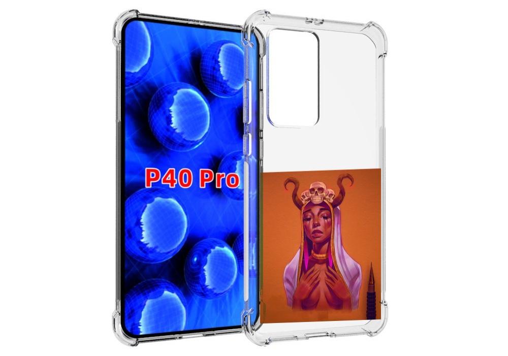

Чехол MyPads античная-девушка для Huawei P40 Pro противоударный, Прозрачный, Tocco