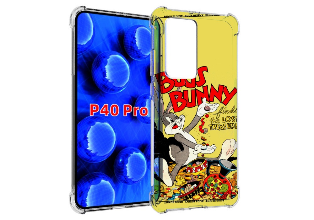 

Чехол MyPads бакс-банни-и-еда для Huawei P40 Pro противоударный, Прозрачный, Tocco