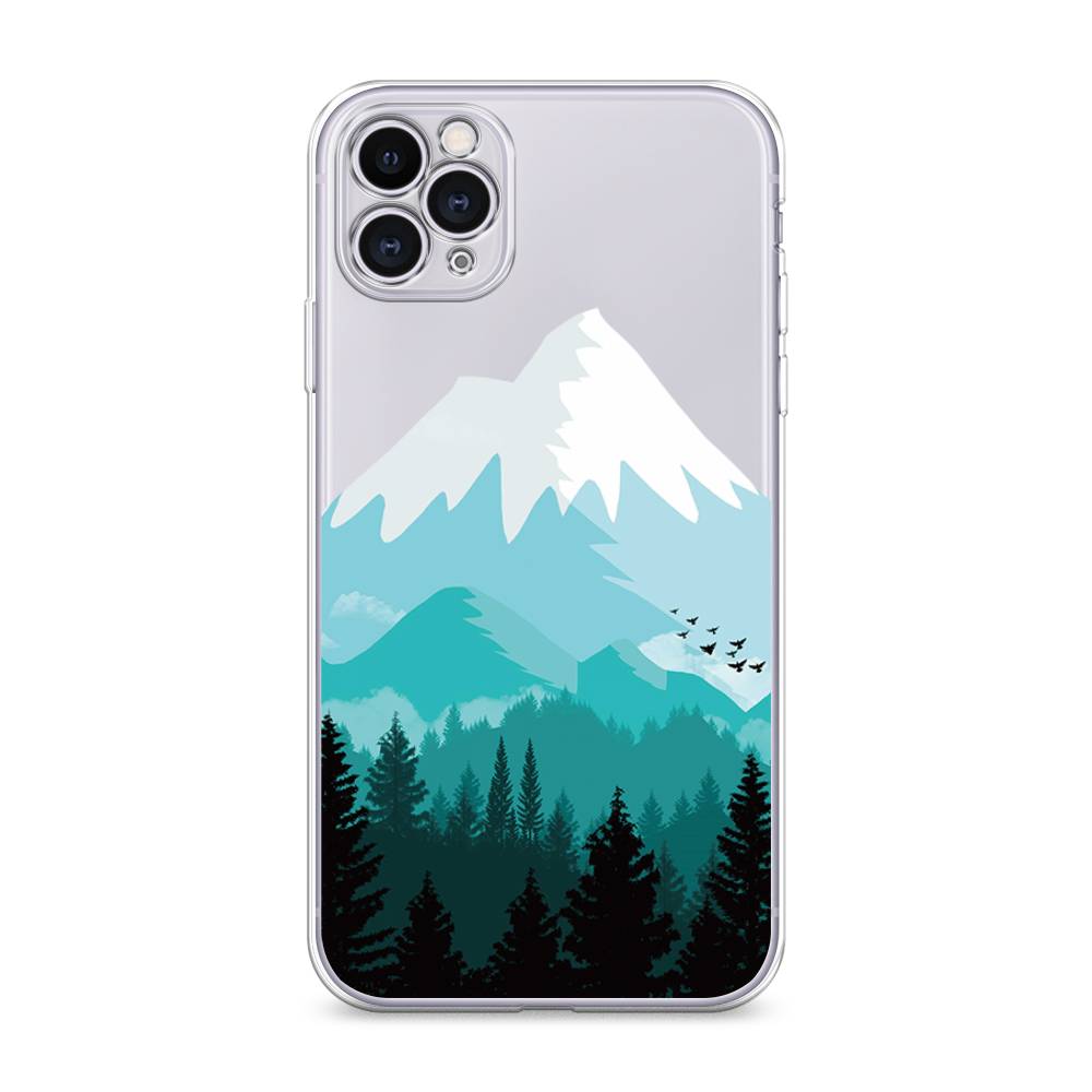 

Чехол на Apple iPhone 11 Pro "Синяя снежная гора", Белый;голубой, 12350-2