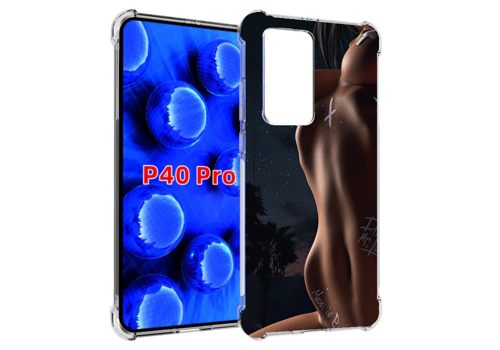 

Чехол MyPads белые-татуировки-на-теле для Huawei P40 Pro противоударный, Прозрачный, Tocco