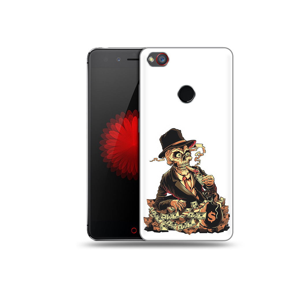 

Чехол MyPads Tocco для ZTE Nubia Z11 нарисованный череп с сигаретой (PT48017.468.515), Прозрачный, Tocco