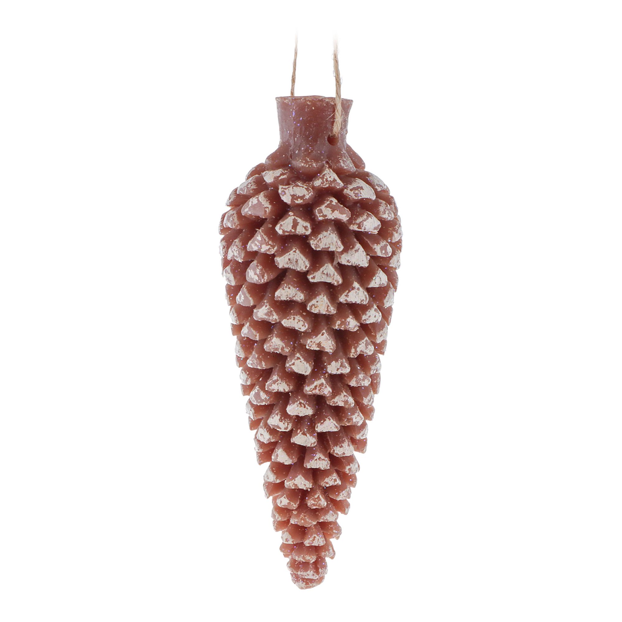фото Свеча декоративная kaemingk шишка подвесная коричневая 13 см
