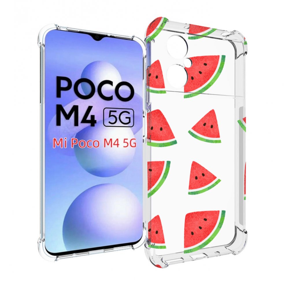 

Чехол MyPads арбузики для Xiaomi Poco M4 5G, Прозрачный, Tocco