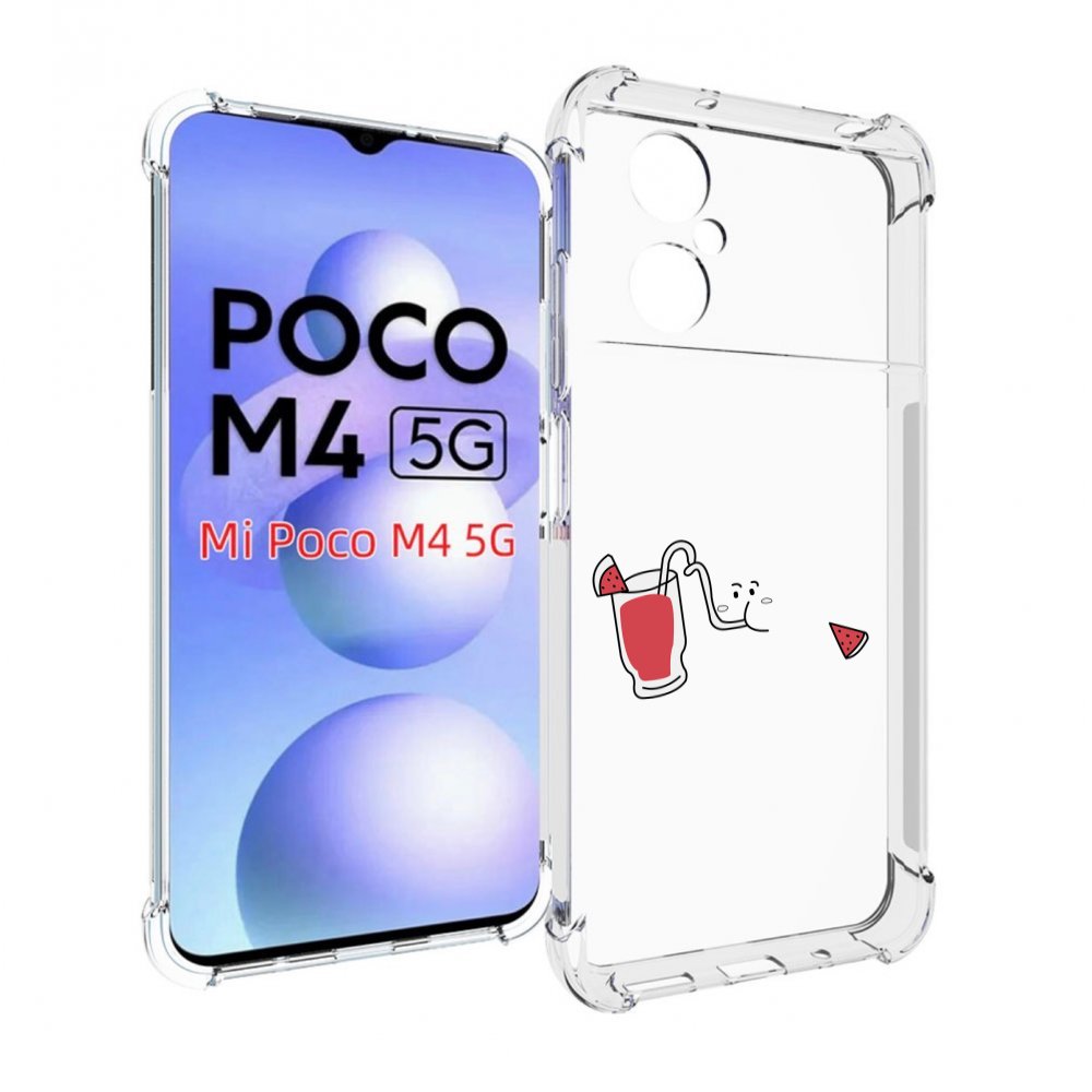 

Чехол MyPads арбузный-напиток для Xiaomi Poco M4 5G, Прозрачный, Tocco