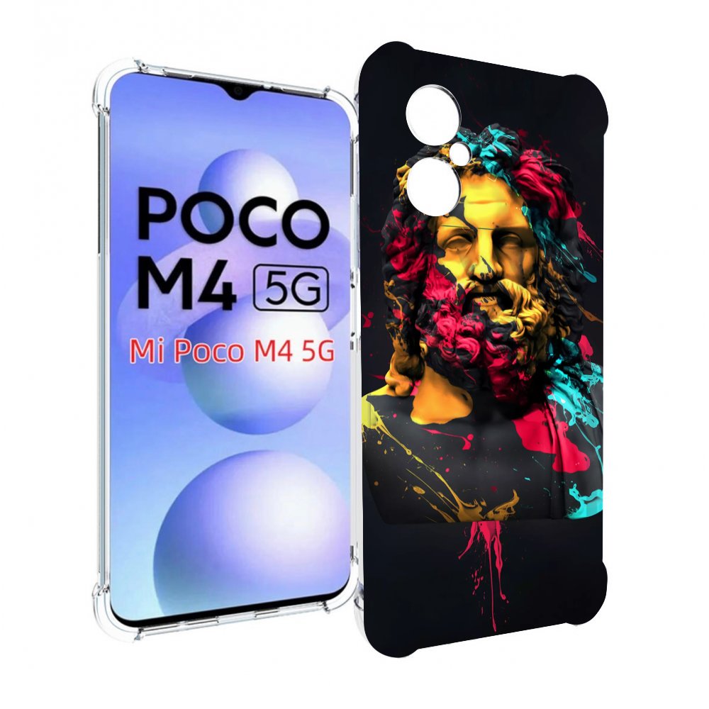 

Чехол MyPads арт-статуя-краски для Xiaomi Poco M4 5G, Прозрачный, Tocco