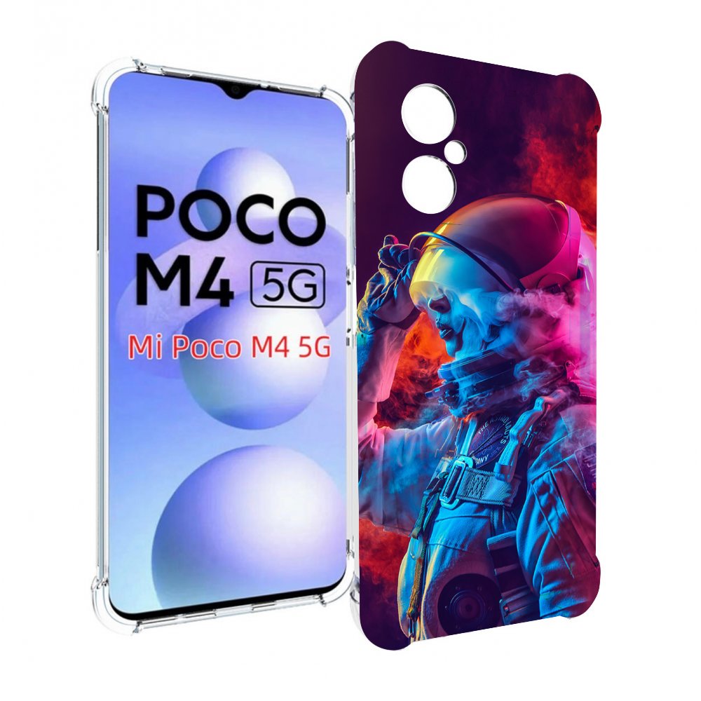 

Чехол MyPads астронавт в дыму для Xiaomi Poco M4 5G, Прозрачный, Tocco