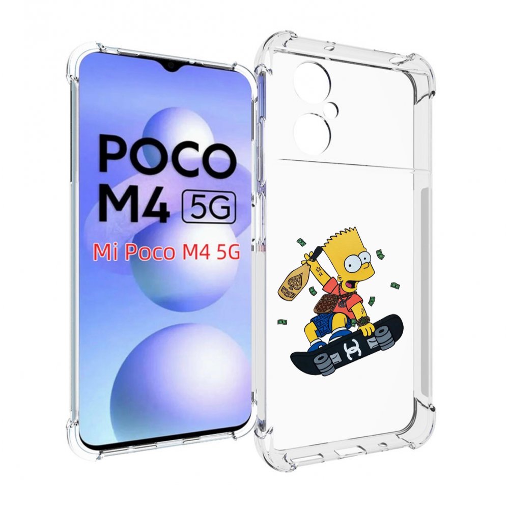 

Чехол MyPads барт-скейтер детский для Xiaomi Poco M4 5G, Прозрачный, Tocco