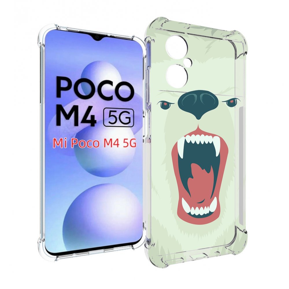 

Чехол MyPads белый-медведь для Xiaomi Poco M4 5G, Прозрачный, Tocco