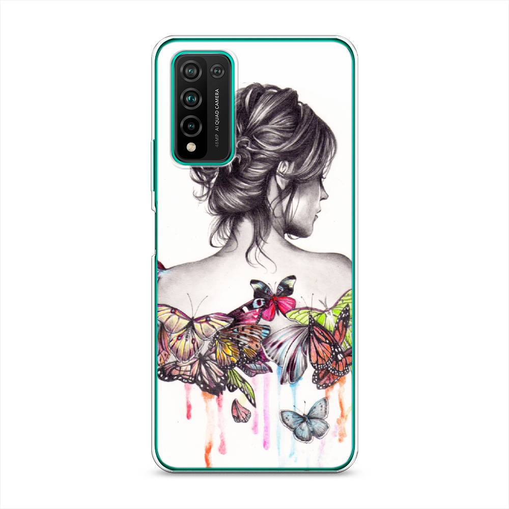 фото Чехол awog "девушка с бабочками" для honor 10x lite