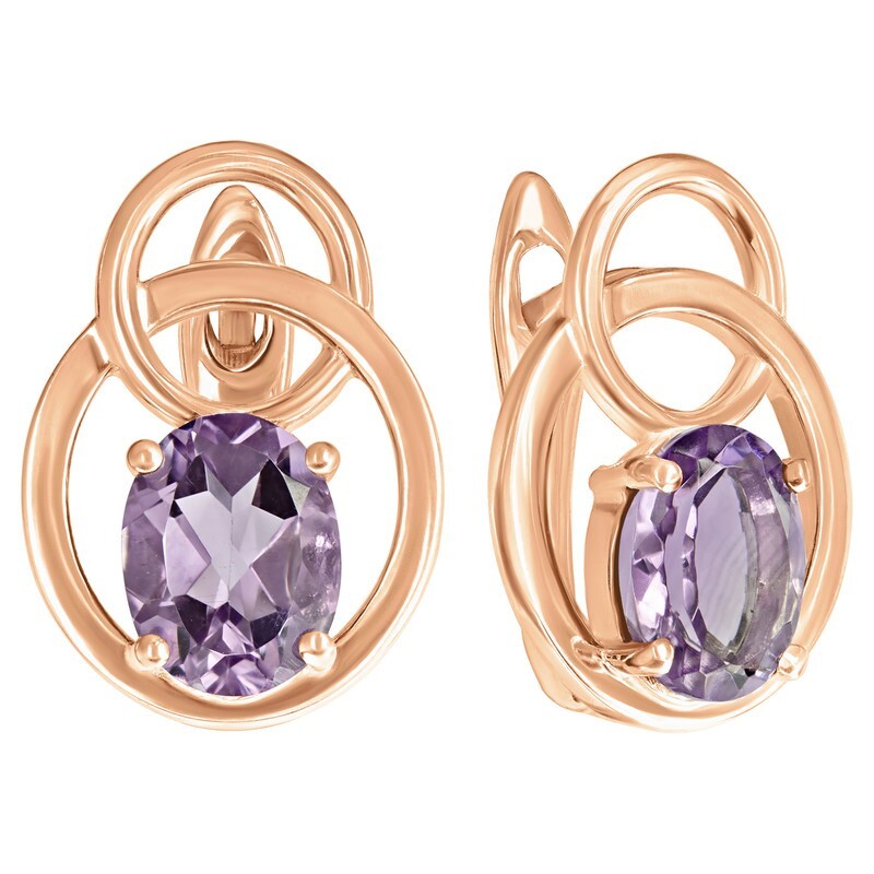 

Серьги из серебра с аметистом LAZURIT-ONLINE 8388RG, 8388RG