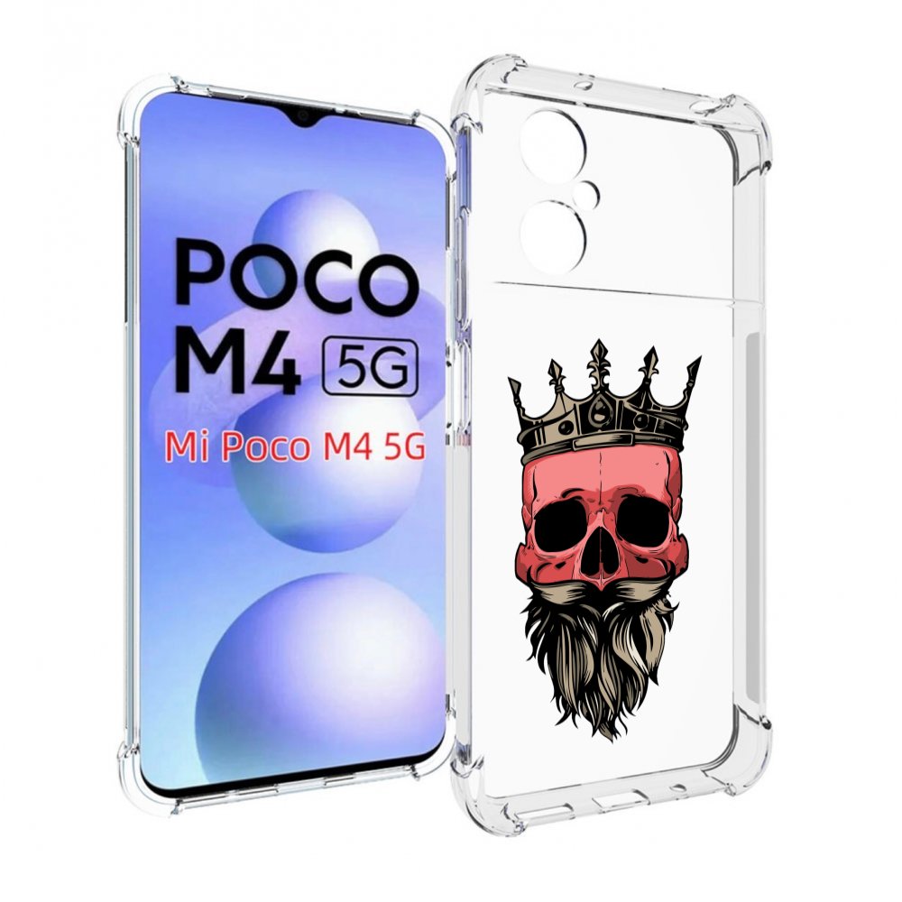 

Чехол MyPads бородатый красный череп мужской для Xiaomi Poco M4 5G, Прозрачный, Tocco