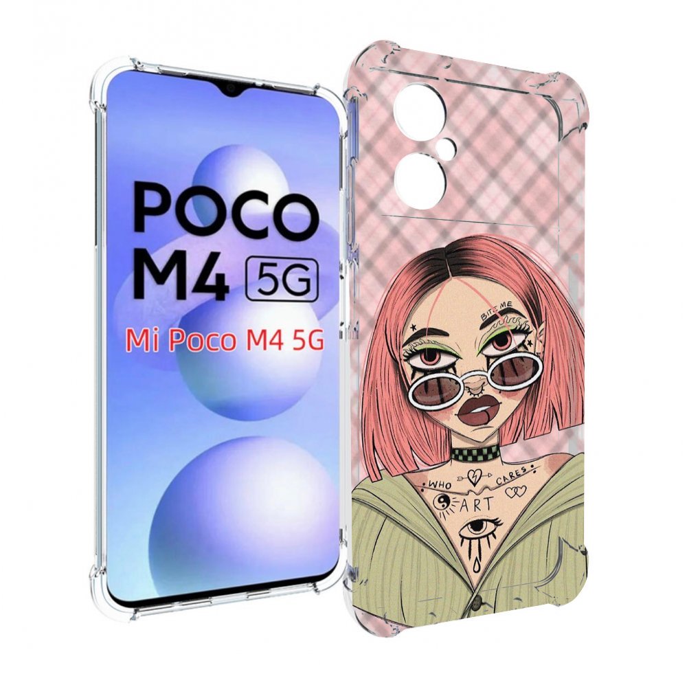 

Чехол MyPads бунтарка-девочка для Xiaomi Poco M4 5G, Прозрачный, Tocco