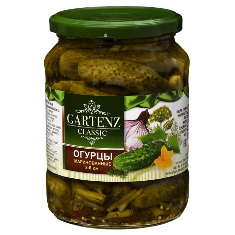 

Консервы Gartenz classic "Огурчики корнишоны 3-6 см", 680 г