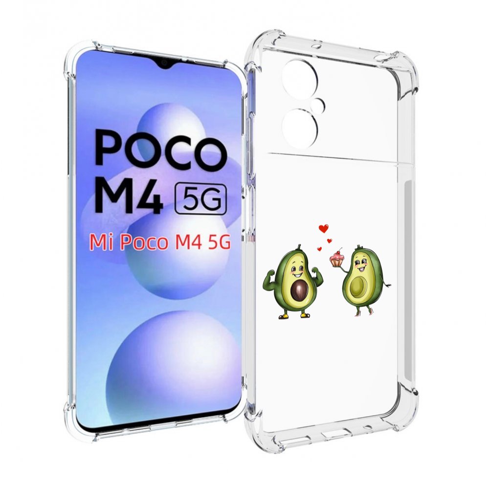 

Чехол MyPads влюбленные-авокадо для Xiaomi Poco M4 5G, Прозрачный, Tocco