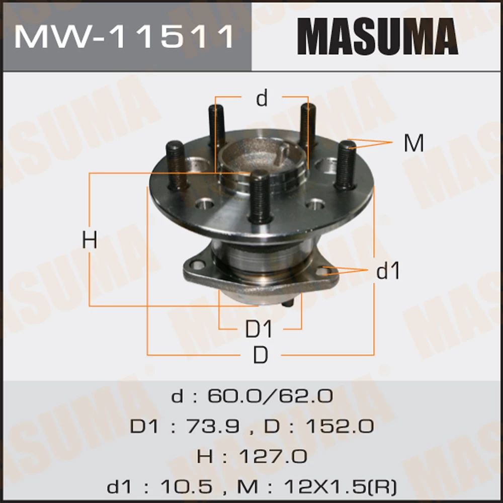 

MASUMA MW-11511 Ступичный узел