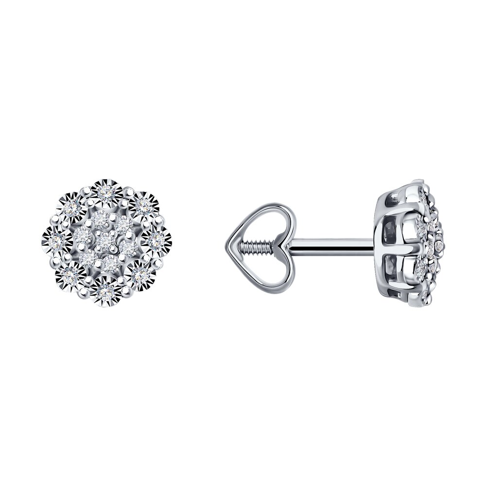 

Серьги пусеты из белого золота Diamant 52-222-02059-1, бриллиант, 52-222-02059-1