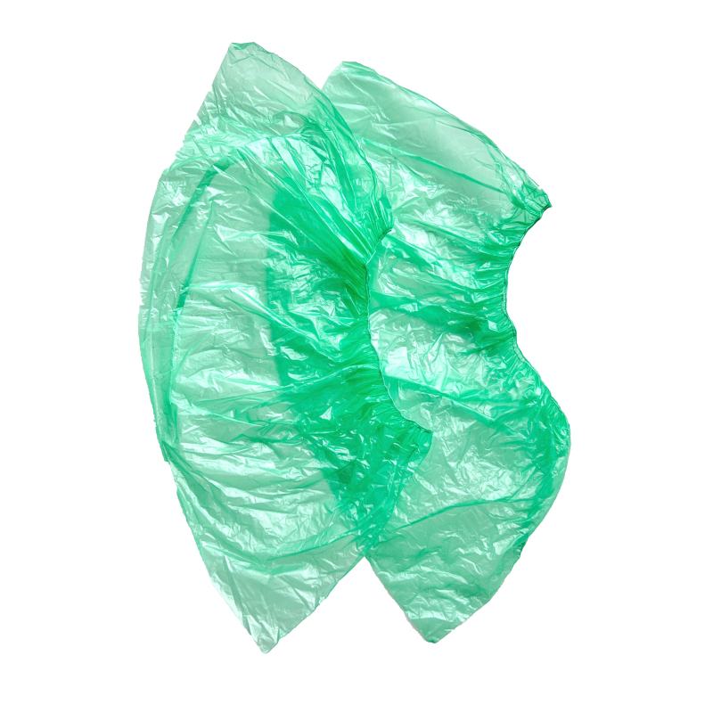 Бахилы Комус детские нестерильные, полиэтилен, Экстра У, зеленый, 2 упаковки по 50 пар